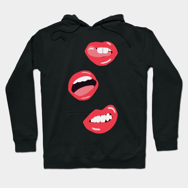 Red Lips Hoodie by Designs.Cass